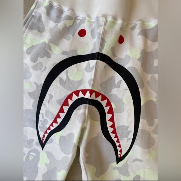 A Bathing Ape City Camo Shark Slim Sweatpants w/ glow in the dark printed ink. - Picture 2 of 9